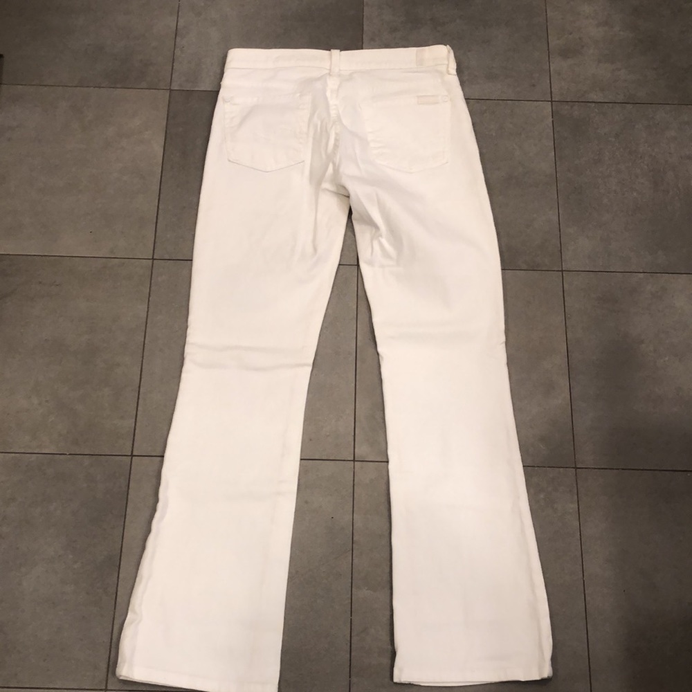 7 For All Mankind Bootcut White Cotton Jeans - Picture 4 of 7